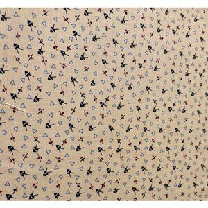 Vintage Railroad Ties Beige Fabric 19x45" by Faye Burgos with Geometric Triangle